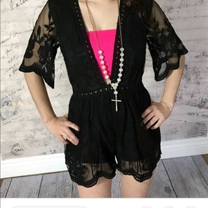 Black lace romper